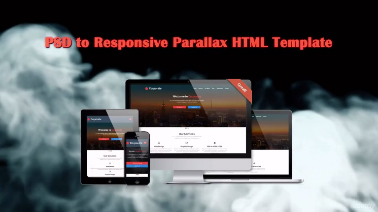 kurs web dizajna learn psd to responsive parallax HTML/CSS web design